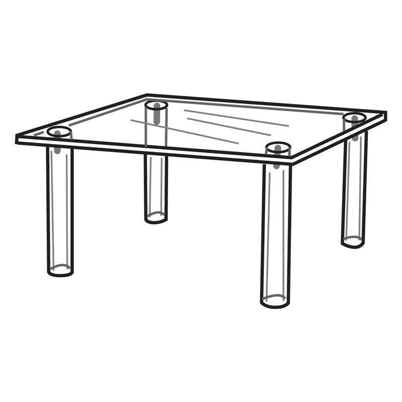Acrylic 12in.Square Table Display - The Fixture Zone