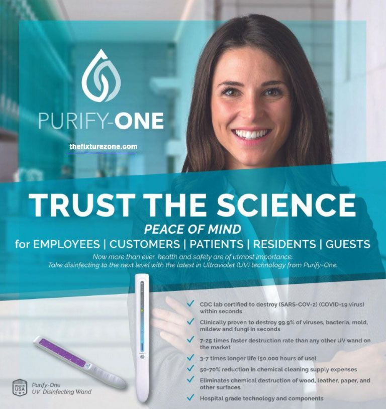 Purify-ONE Ultraviolet (UV) Light Disinfecting Wand - The Fixture Zone