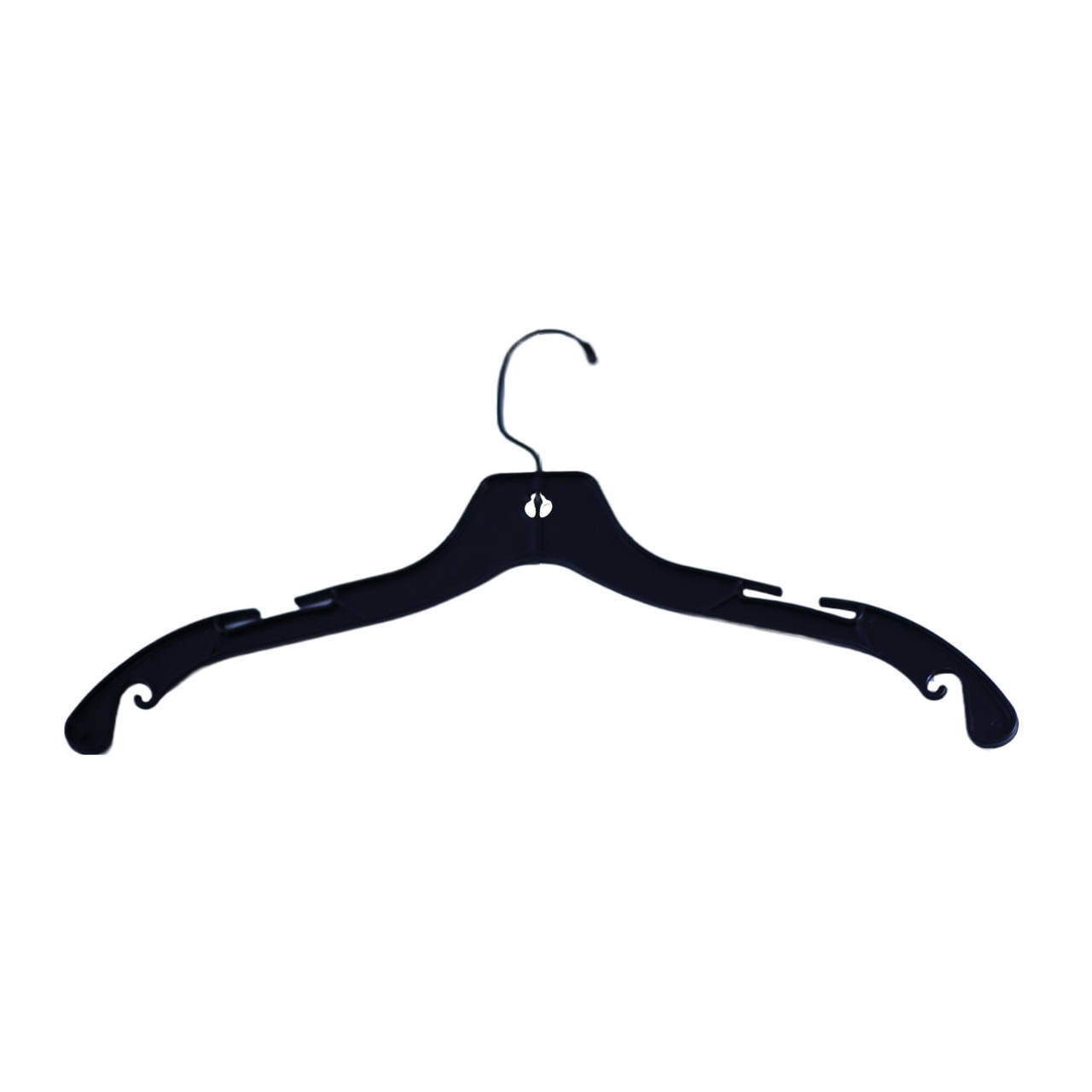 17 Heavy Weight Plastic Dress/Shirt Hanger Black/Black (Box of 100)