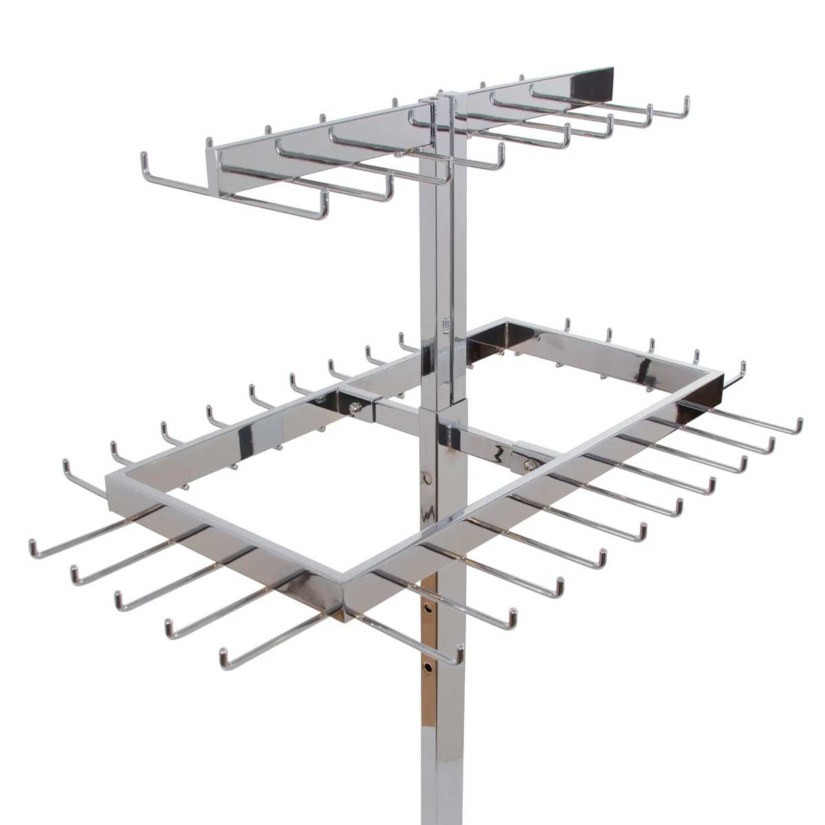 Adjustable Tie Rack 2-Tier Adjustable Rectangular Belt and Tie Rack
