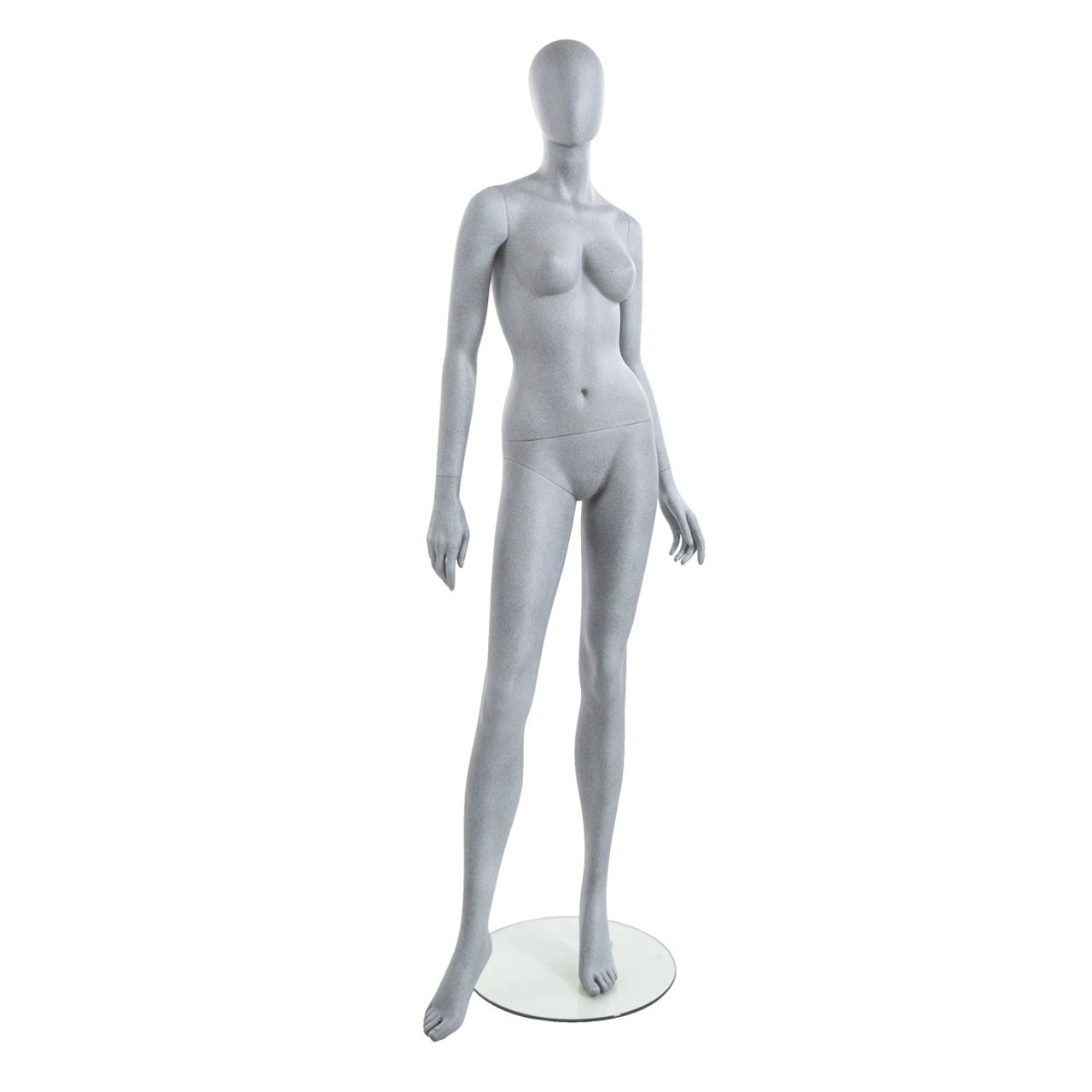 Female Mannequin Arms by Side, Turned at Waist, Right Leg Forward Slate  Grey - The Fixture Zone