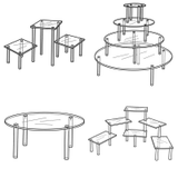 Quick Ship Acrylic Tiered Table Displays