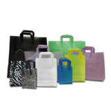 Plastic Folded Handle Frosted Shopping Bags Bottom