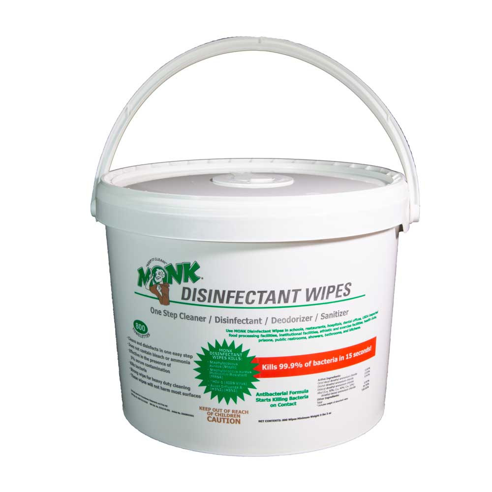 Monk Disinfectant Wipes 800 count bucket The Fixture Zone
