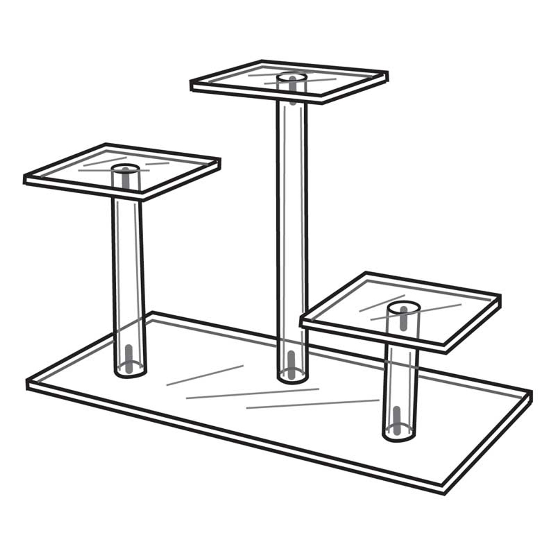 Acrylic 3 Square Pedestal Grouping The Fixture Zone