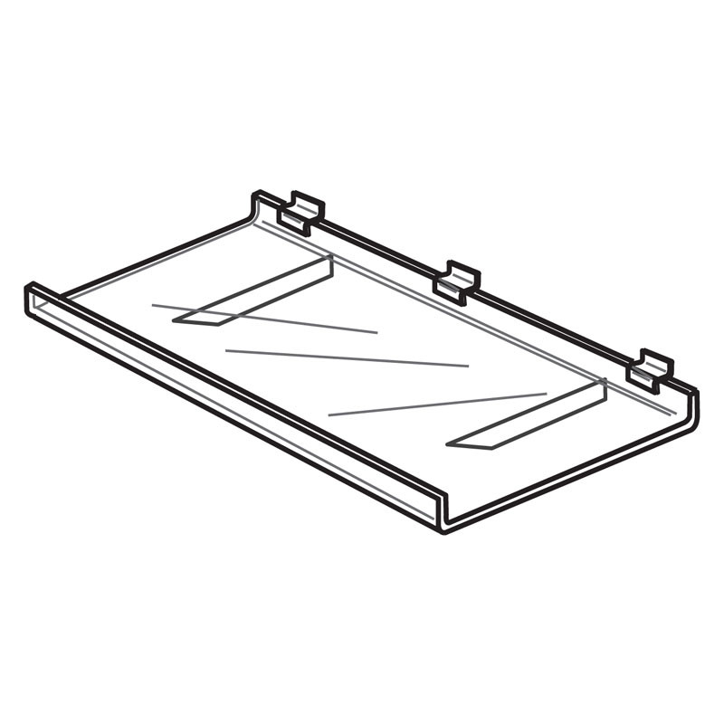 Acrylic Slatwall Braced Shelf With Lip The Fixture Zone