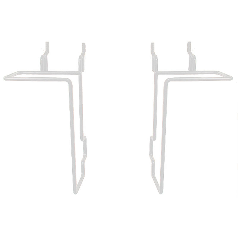 Literature Holder fits Slatwall, Gridwall, Pegboard 8"h x 2"d White