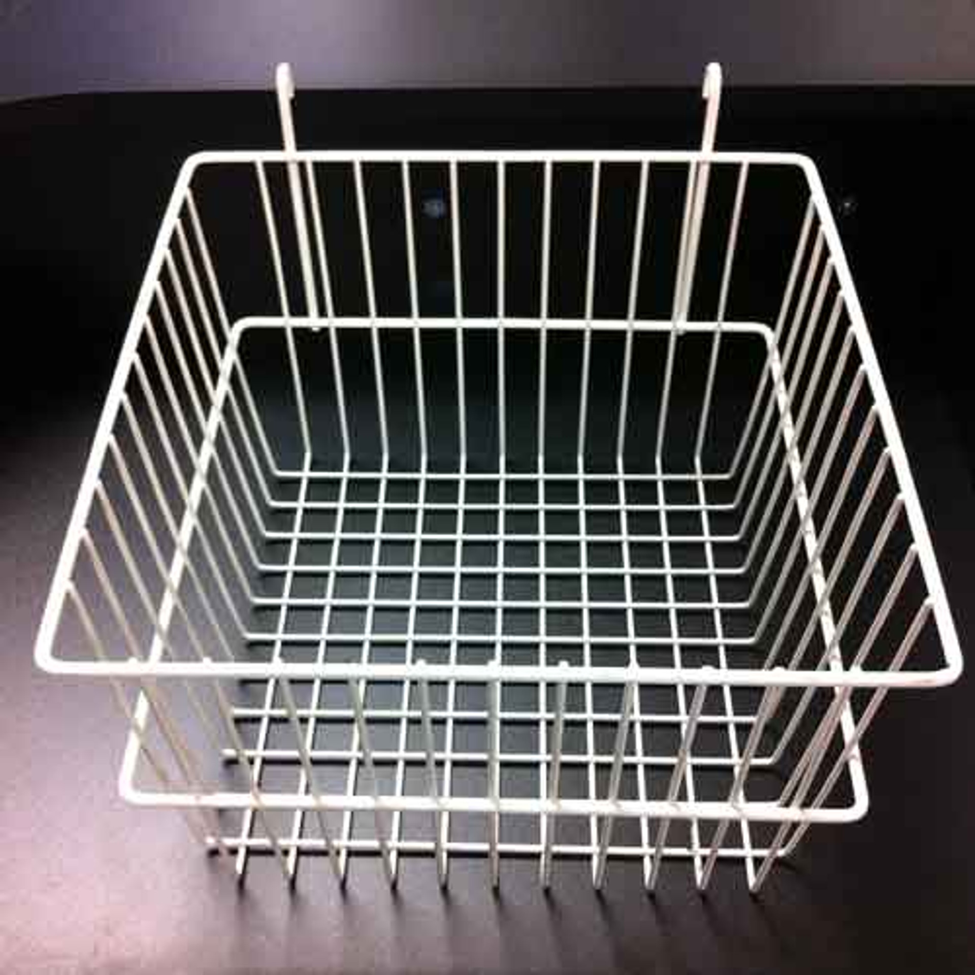 Gridwall Basket 12 x 12 x 8 White (Box of 12) The Fixture Zone