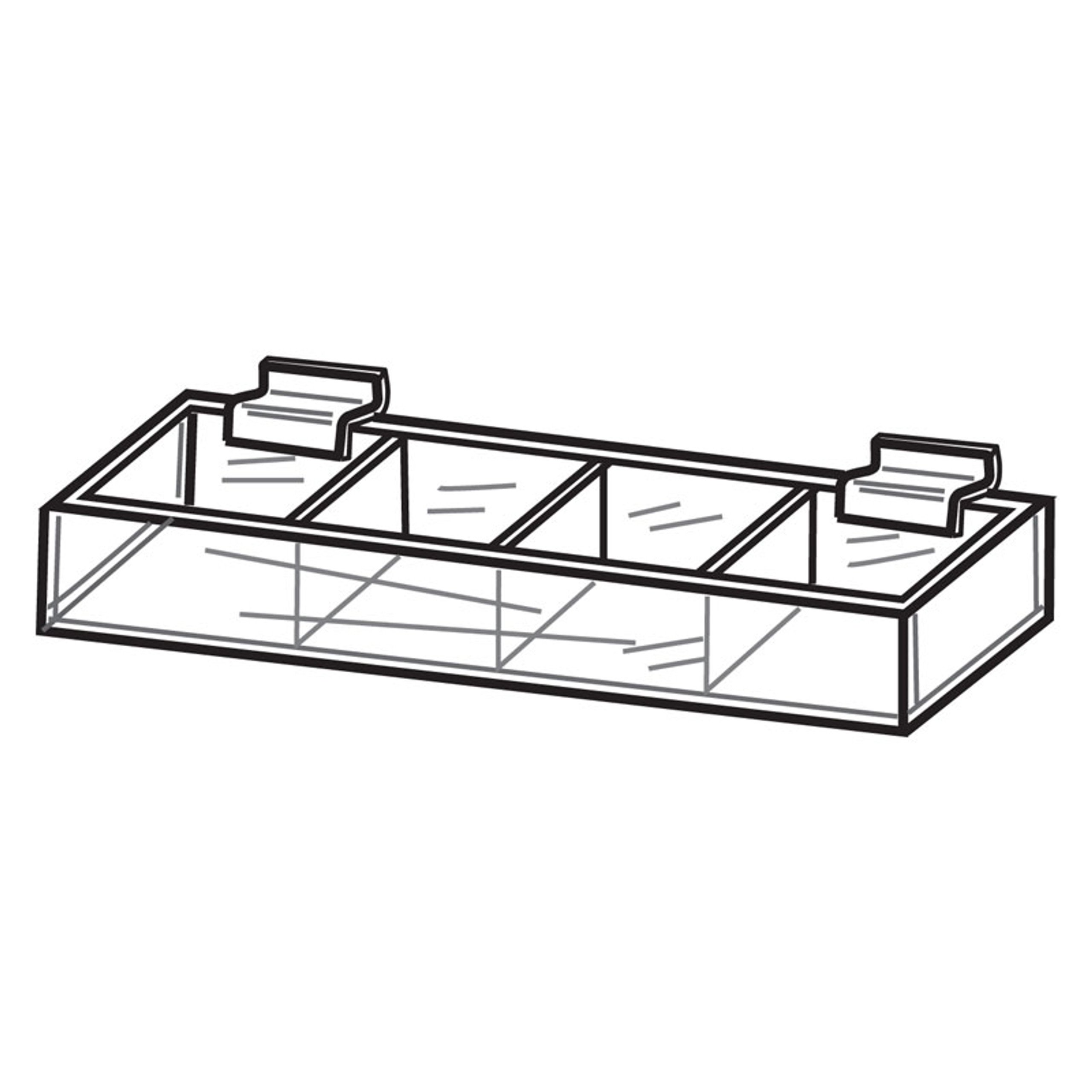 Acrylic Slatwall Divided Tray Displays The Fixture Zone