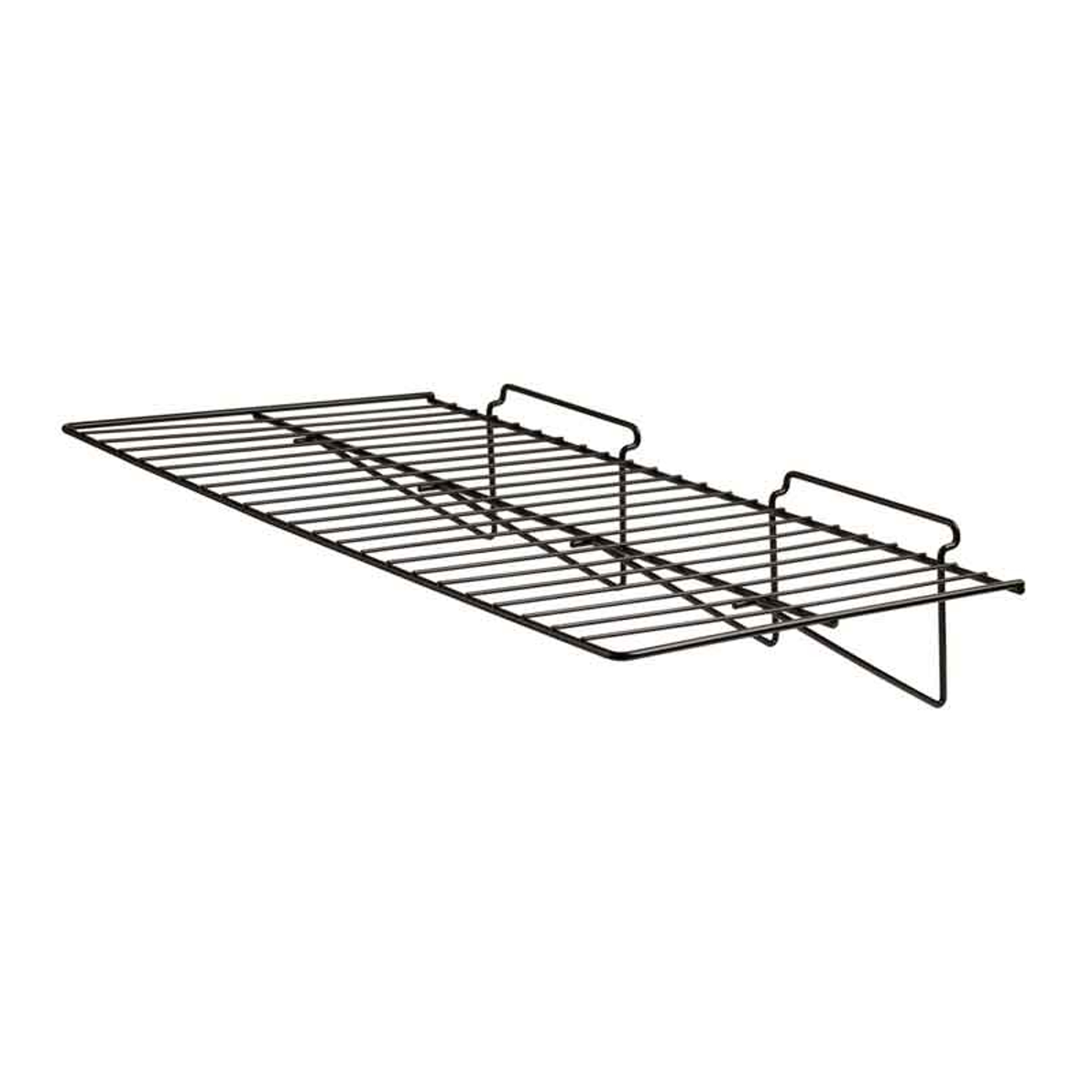 Slatwall 24in.x 12in. Straight Wire Shelf Black The Fixture Zone