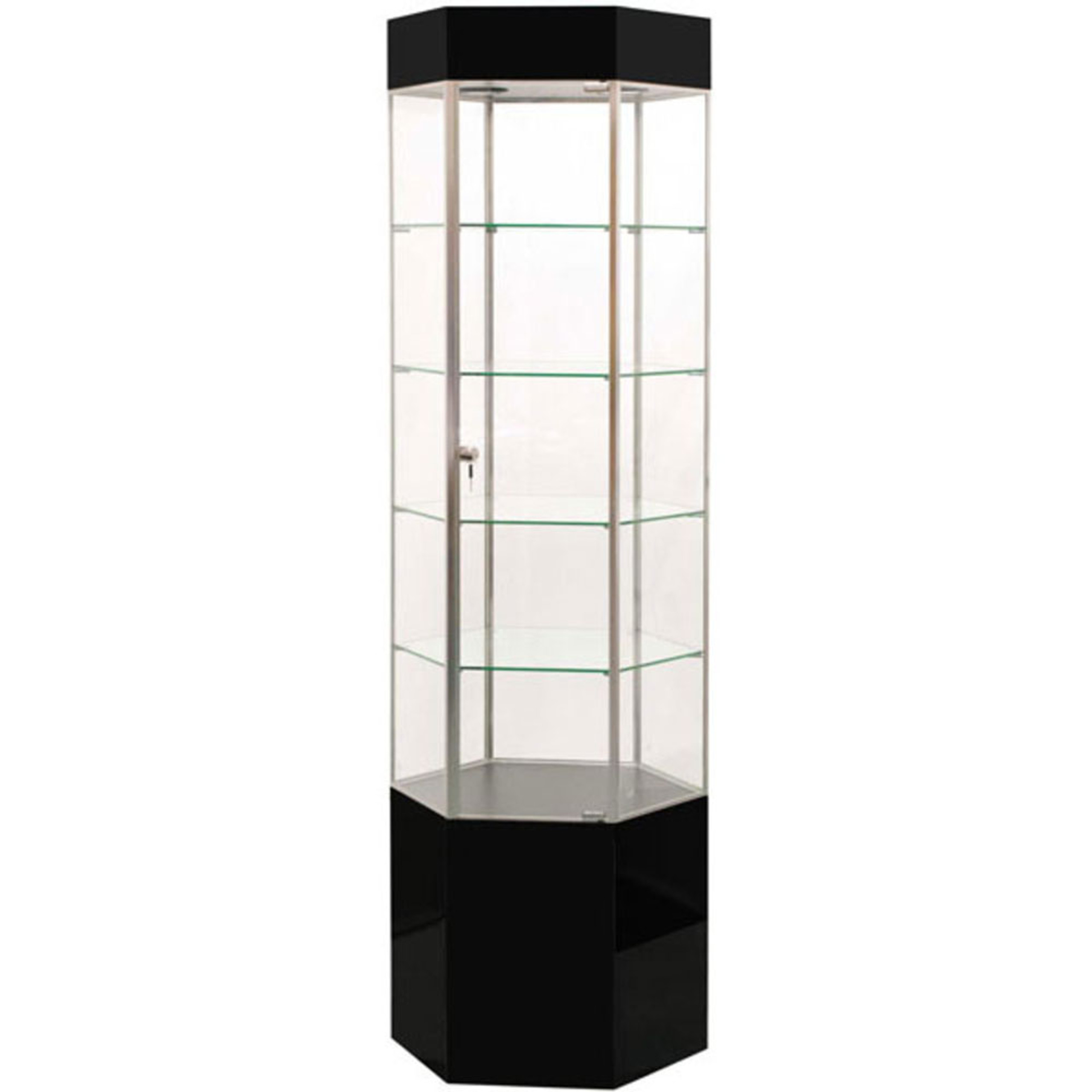 Hexagon Tower Display Case The Fixture Zone