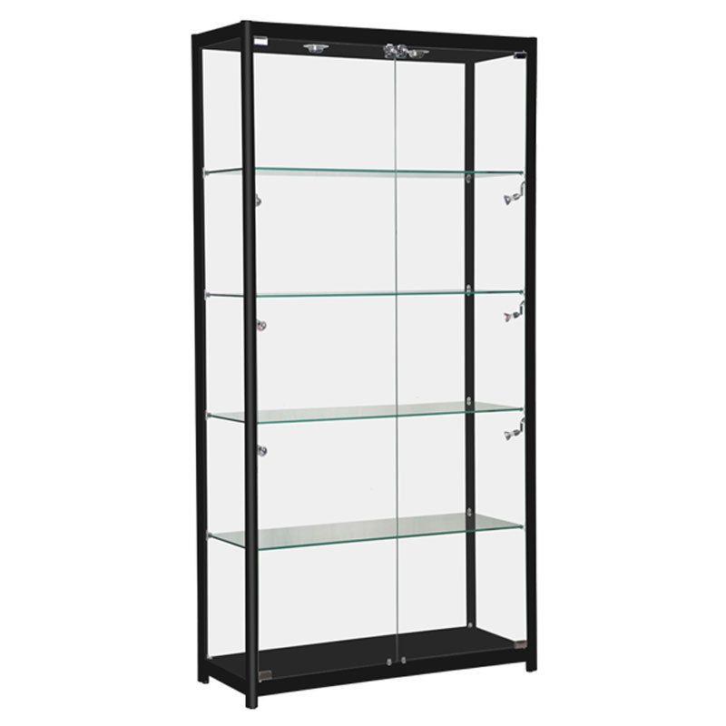 Frameless Glass Square Tower Display Case 20" The Fixture Zone