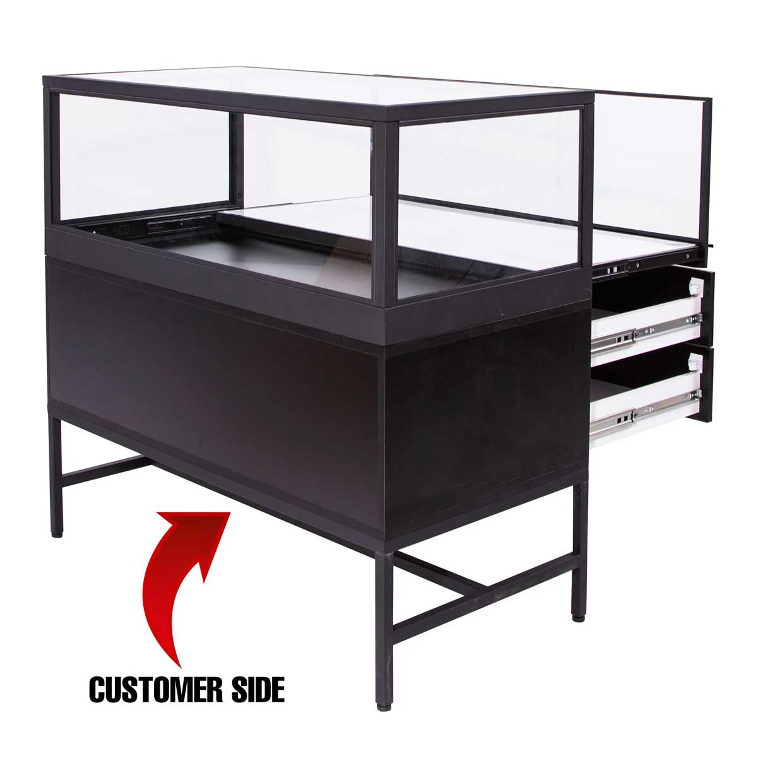 Deluxe Glass Showcase Display with Storage