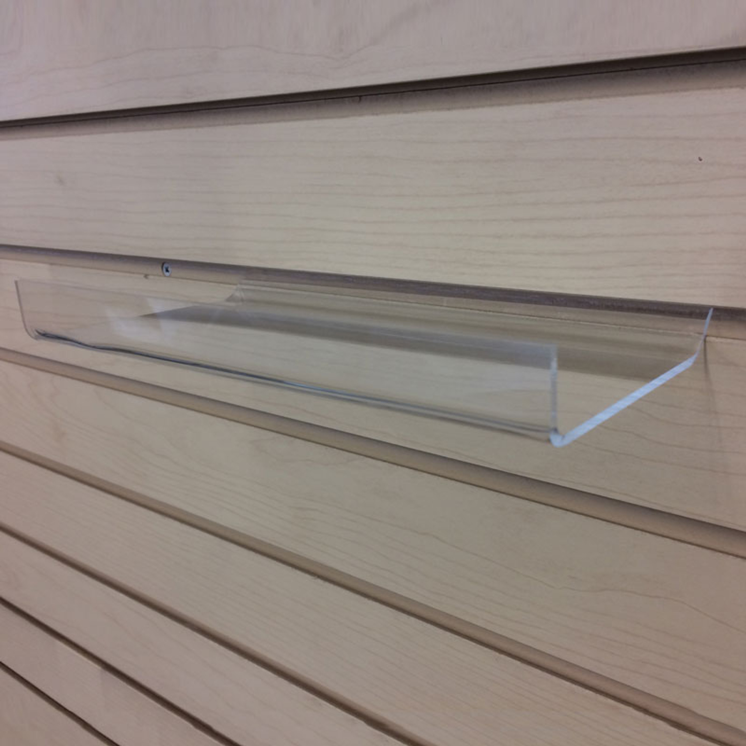 Acrylic Slatwall Economy Shelves With Lip 12"x6"
