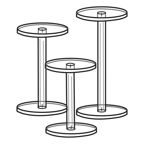 Acrylic Dumbbell Pedestals Set of 3