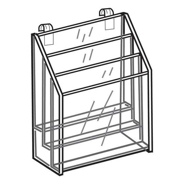 Acrylic Gridwall 3 Tiered Brochure Holder