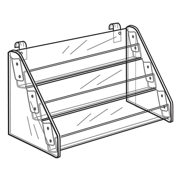 Acrylic Gridwall Tiered Card and Video Rack with Tilted Shelves