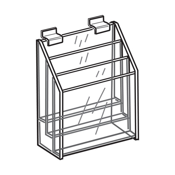 Acrylic Slatwall 3 Tier Brochure Holder