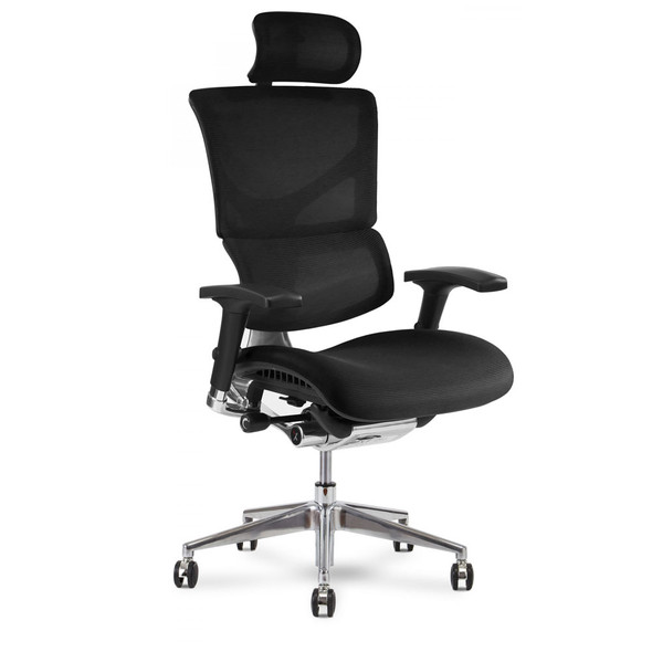 X3 Fabric Management Wide Office Chair with Headrest Black