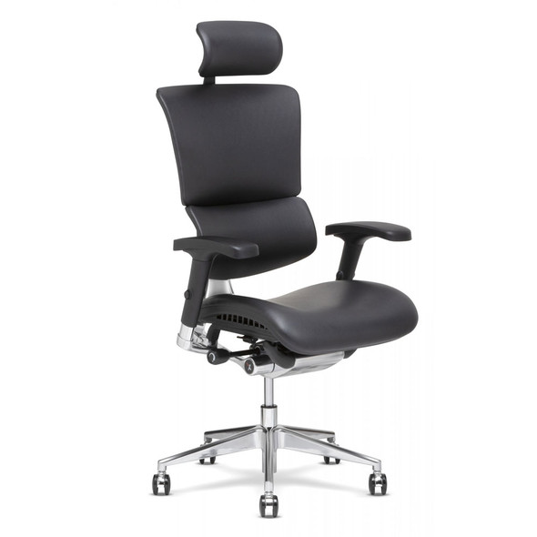 X4 Leather Executive Chair with Headrest Black