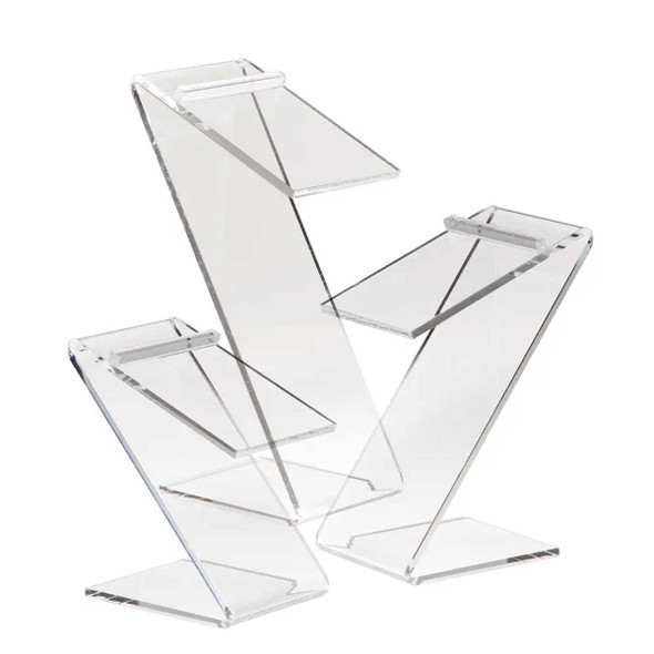 Acrylic Beveled Edge Z-Shaped Shoe Risers Set of 3