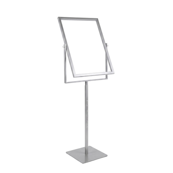 Silver Floor Standing Sign Holder 22" x 28" with Yoke