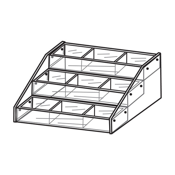 Acrylic 3 Tier Bin Display