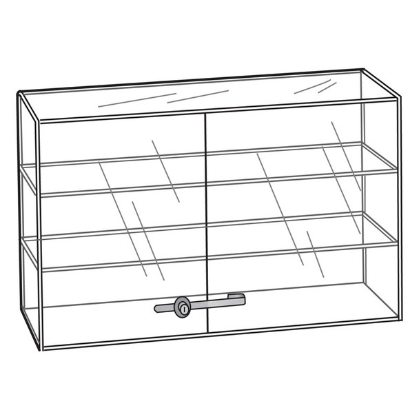 Acrylic Locking Double Door 2 Shelf Showcase