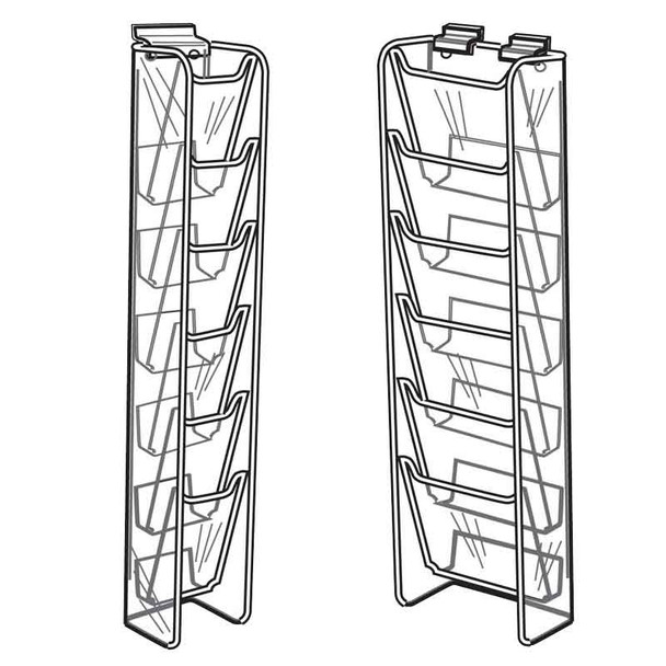 Acrylic Slatwall 6 Pocket Brochure Holder