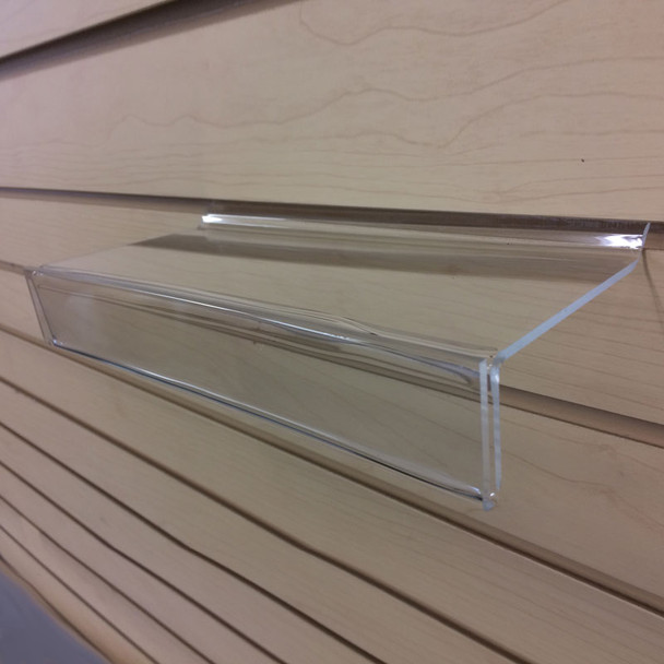 Acrylic Slatwall Shelf With Signholder