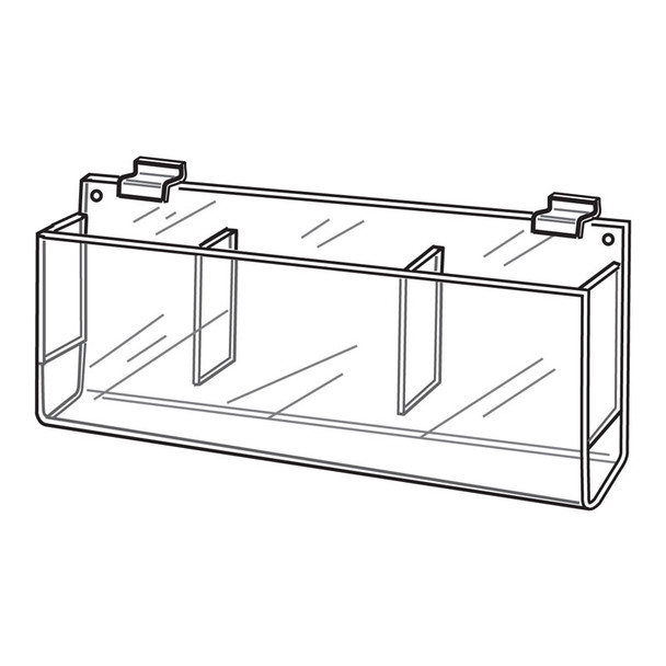 Acrylic Slatwall Triple Pocket Brochure Holder