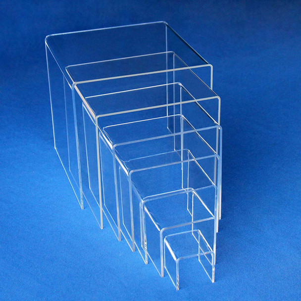 Clear Acrylic Square Risers Set of 7