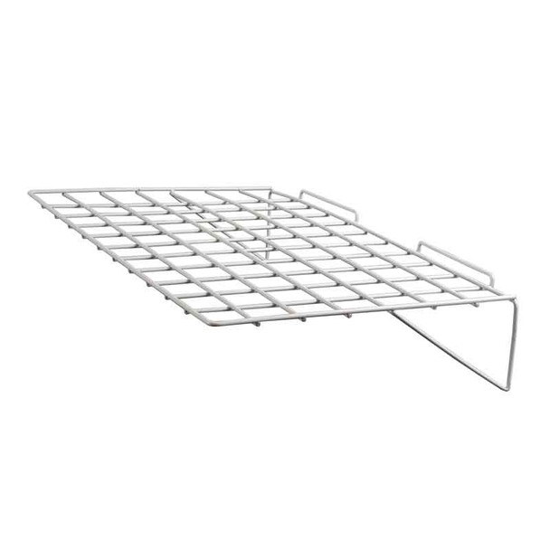 Slatwall 24in.x 14in. Straight Wire Shelf White - Box of 6