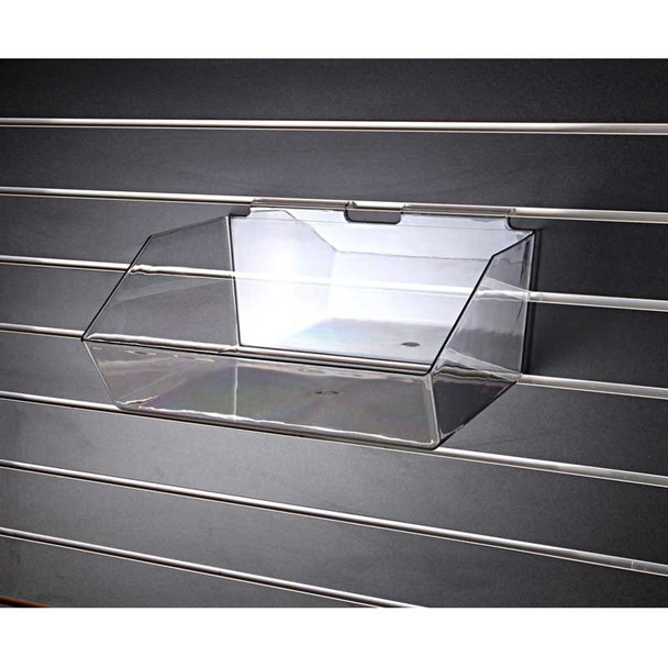 Slatwall Acrylic Molded Bin 12in Wide