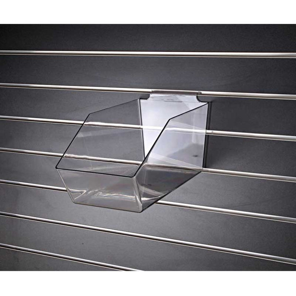 Slatwall Acrylic Molded Bin 6in Wide