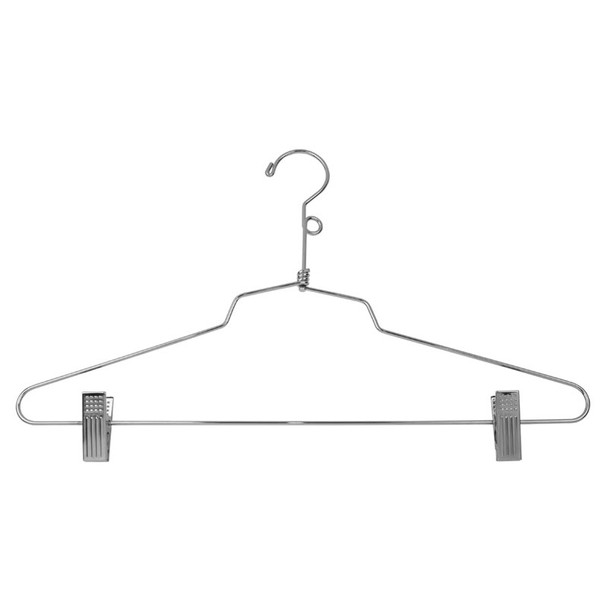 Wire Combination Hanger w/Clips & Loop Hook 16" (Box of 100)