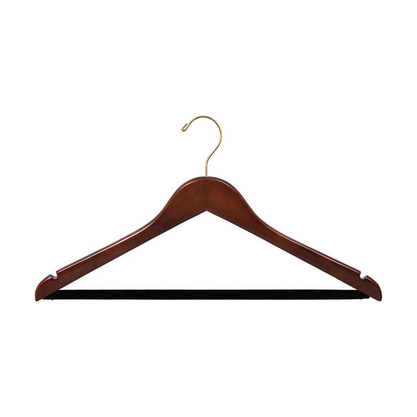 Wood Suit Hanger with Non-Slip Pant Bar (Box of 100)