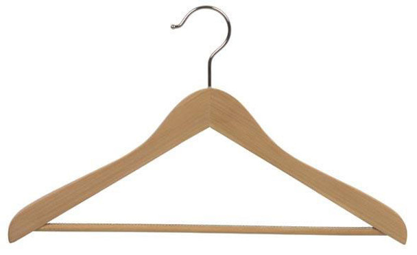 Wooden Suit Hanger with Non-Slip Pant Bar (Box of 50)