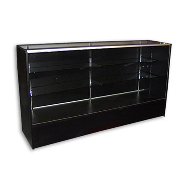 6' Low Cost Full Vision Glass Display Case Black
