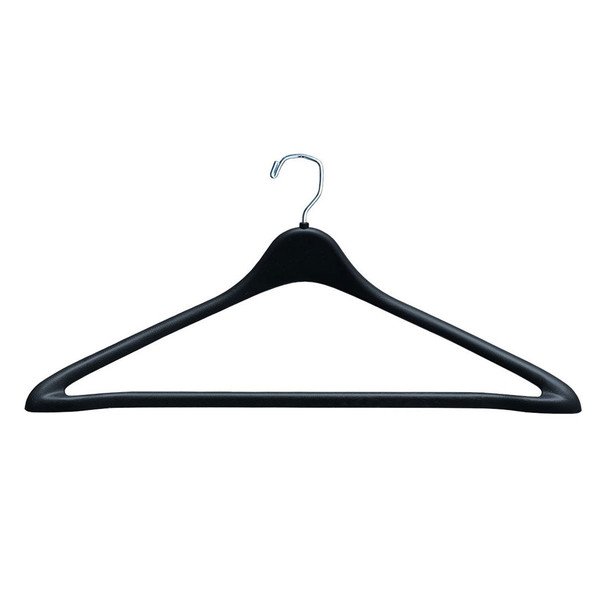 17" Black Plastic Suit Hanger W/ Suit Bar Box of 100