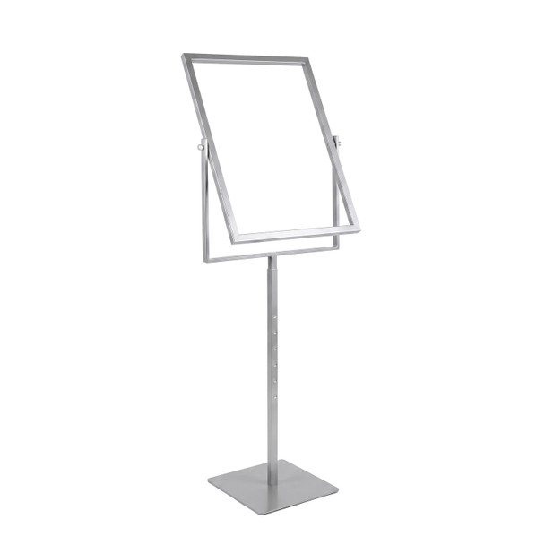 Silver Floor Standing Sign Holder 22" x 28" with Yoke