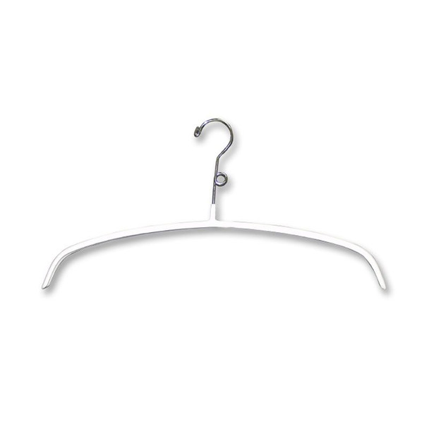 17" Metal Sweater Hanger White Rubber Coated