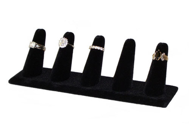 Black Velvet 5 Ring Finger Display