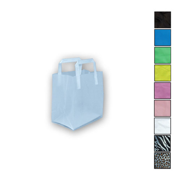8in. x 10in. x 5in. Folded Handle Frosted Shopping Bags