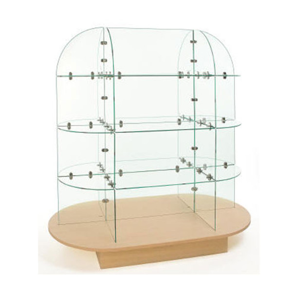 Glass Merchandiser with Oval Base