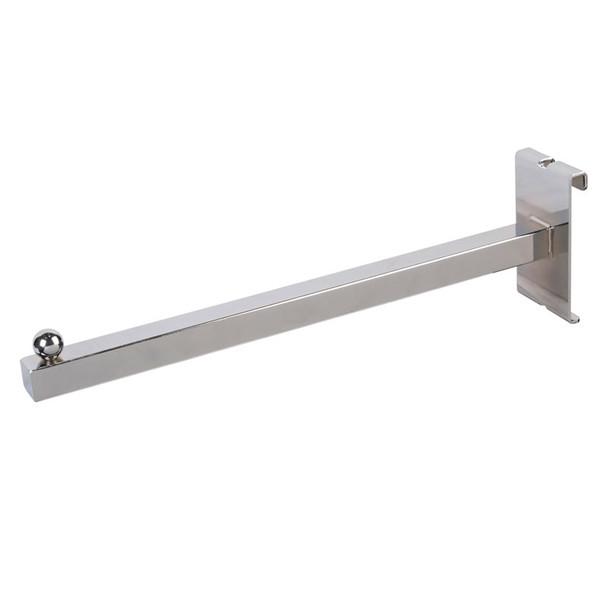 Gridwall Square Tubing 12in. Straight Arm Faceout Chrome