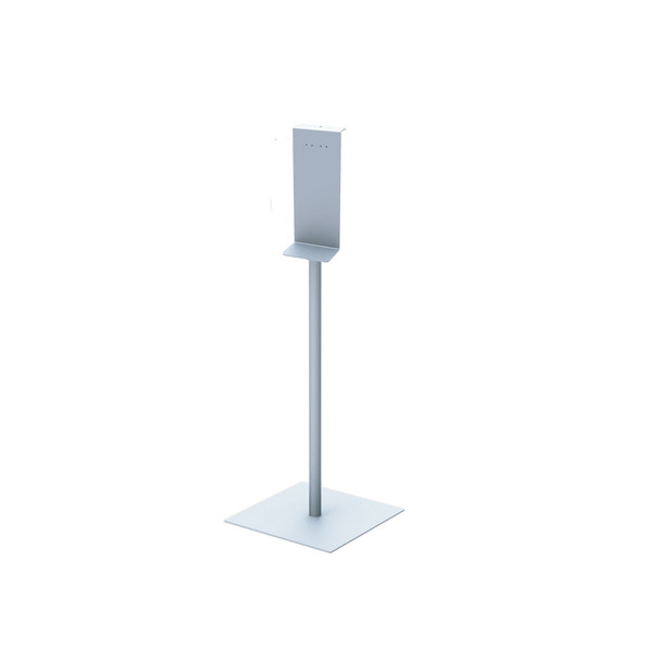 Hand Sanitizer Dispenser Stand 48" High Square Base Silver