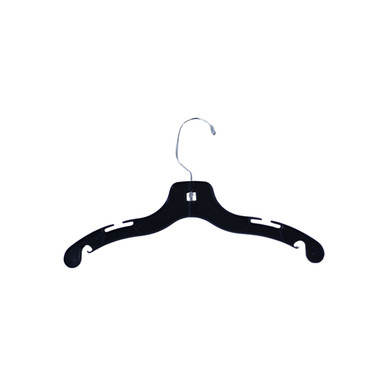 12" Childrens Top Hanger Black with Zinc Hook (Box of 100)