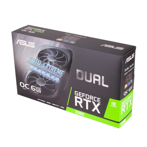 ASUS GeForce RTX 2060 Overclocked 6G GDDR6 Dual-Fan EVO Edition VR Ready HDMI DisplayPort DVI Graphics Card (DUAL-RTX2060-O6G-EVO)