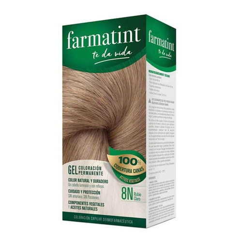 Farmatint 8n rubio claro gel coloración permanente